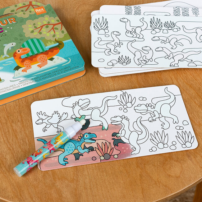 Magic water colouring cards Baby Dinos