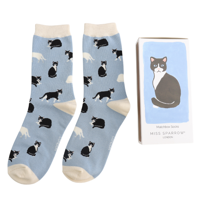 Damen-Socken Matchbox Black & White Cat