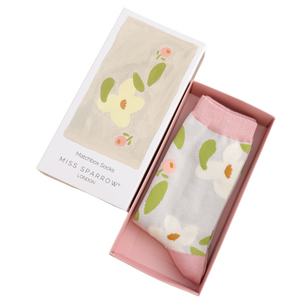 Miss Sparrow Women’s Matchbox Socks Falling Daisies