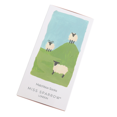 Miss Sparrow Damen-Socken Matchbox Highland Sheep