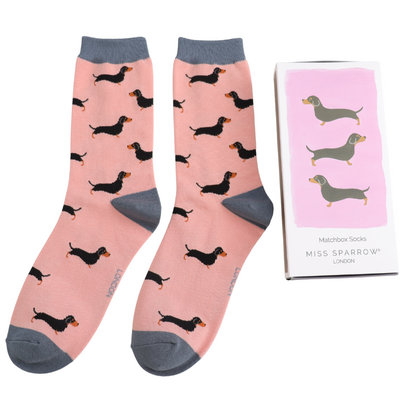 Miss Sparrow Women’s Matchbox Socks Little Sausage Dogs