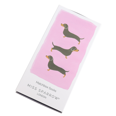 Miss Sparrow Women’s Matchbox Socks Little Sausage Dogs