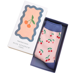 Miss Sparrow Women’s Matchbox Socks Mini Cherries