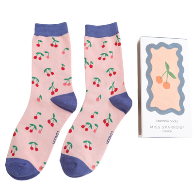 Miss Sparrow Damen-Socken Matchbox Mini Cherries