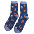 Miss Sparrow Männer-Socken Bamboo Pretzels & Beer navy