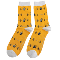 Miss Sparrow Männer-Socken Bamboo Weights mustard
