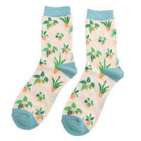 Miss Sparrow Socks Bamboo Indoor Plants cream