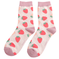 Miss Sparrow Socks Bamboo Little Strawberries light pink