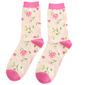 Miss Sparrow Socks Bamboo Pretty Flowers cream