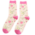 Miss Sparrow Socks Bamboo Pretty Flowers cream