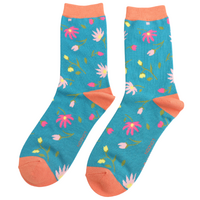 Miss Sparrow Socken Bamboo Pretty Flowers teal