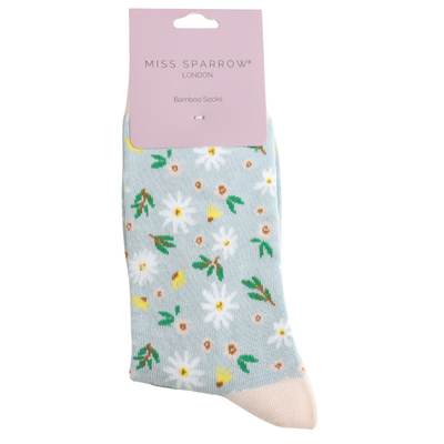 Miss Sparrow Socks Bamboo Soft Meadow sky
