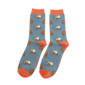 Miss Sparrow Mens Socks Bamboo Cat Nap denim