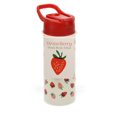 Rex London Stainless Steel Bottle with Push Button Lid Little Strawberry