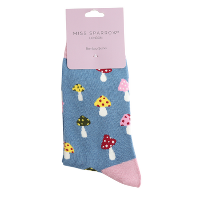 Miss Sparrow Socken Bamboo Mushroom Mix denim