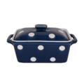 Isabelle Rose Butter Dish Dots dark blue