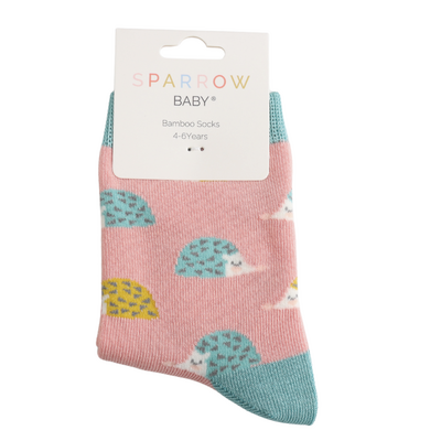 Miss Sparrow Kids-Socken Bamboo Geo Hedgehogs dusky pink 4-6Y