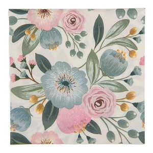 Clayre & Eef Papierservietten Flowers olive