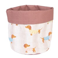 Clayre & Eef Brotkorb Sausage Dog Stripy