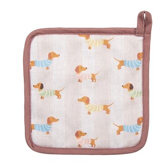 Clayre & Eef Potholder Sausage Dog Stripy