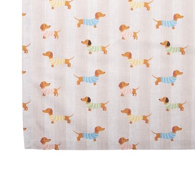 Clayre & Eef Tea towel Sausage Dog Stripy