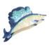 Red Cuckoo Haarklammer Fish blue