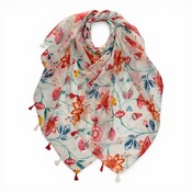 M&K Collection Scarve Wild Floral Tassels