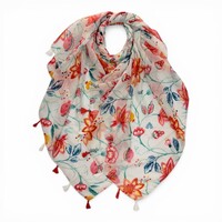 M&K Collection Scarve Wild Floral Tassels