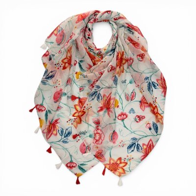 M&K Collection Schal Wild Floral Tassels