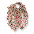 M&K Collection Scarve Vintage Flowers Tassels