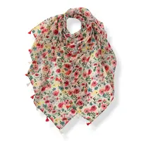 M&K Collection Scarve Vintage Flowers Tassels