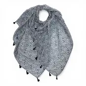 M&K Collection Scarve Indigo Paisley Tassels
