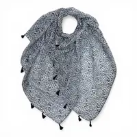 M&K Collection Scarve Indigo Paisley Tassels
