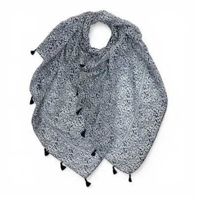 M&K Collection Scarve Indigo Paisley Tassels