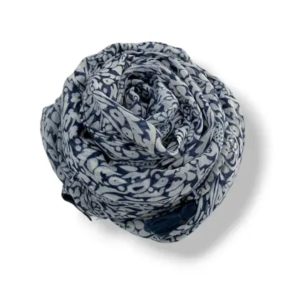 M&K Collection Schal Indigo Paisley Tassels