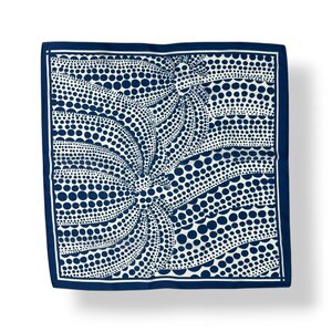 M&K Collection Scarve Square Abstract Dot Wave navy