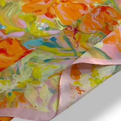 M&K Collection Scarve Square Watercolour pink