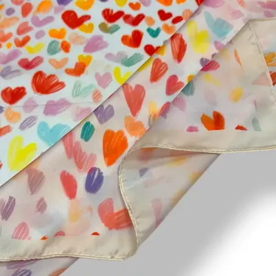 M&K Collection Schal Square Multi Heart pink