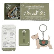 CGB Giftware Schlüsselanhänger Wooden Embroidery Scottie Dog