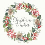 Paperproducts Design Paper Napkins Merry Wreath white