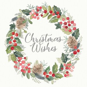 Paperproducts Design Papierservietten Merry Wreath white
