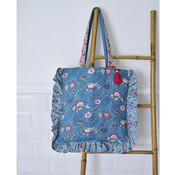 Powell Craft Tote Bag Quilted Ruffles inky blue