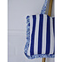 Powell Craft Tote Bag Quilted Ruffles blue/white stripes