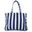Tote Bag Quilted Ruffles blue/white stripes