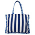 Powell Craft Tote Bag Quilted Ruffles blue/white stripes