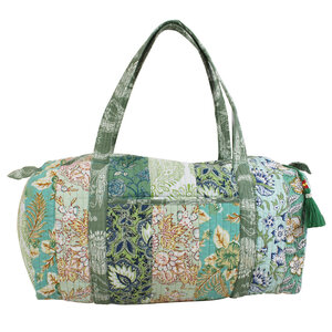 Powell Craft Canvas Duffle Bag Floral green