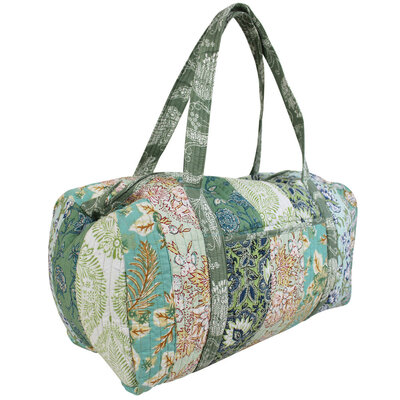 Powell Craft Canvas Duffle Bag Floral green