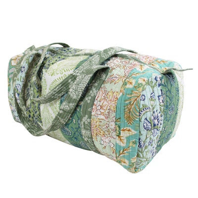 Powell Craft Canvas Duffle Bag Floral green