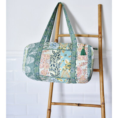 Powell Craft Canvas Duffle Bag Floral green