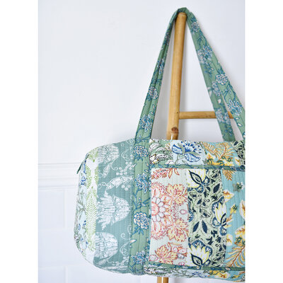 Powell Craft Canvas Duffle Bag Floral green